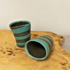 Mate tök - Kézműves kerámia szarv, Türkiz
